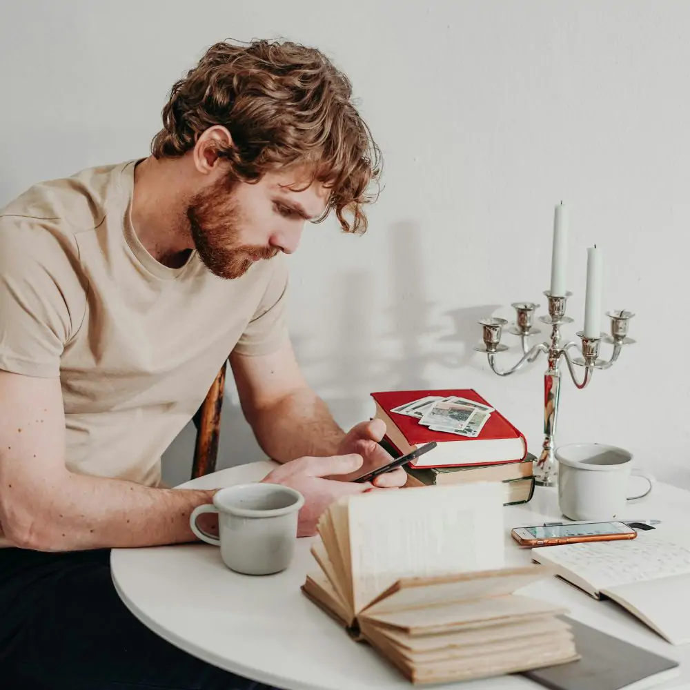 man is reading