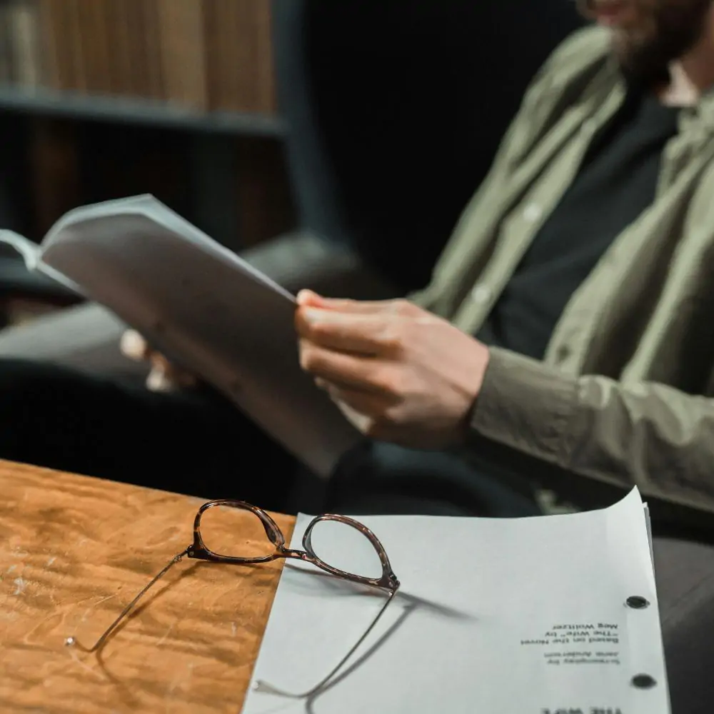 man is reading book