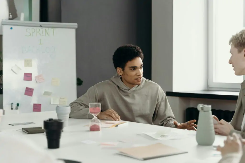 two man talking