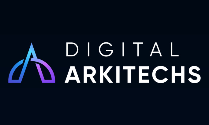 A clean, modern wordmark logo that uses a tech-style look to match the “digital blueprint” branding.