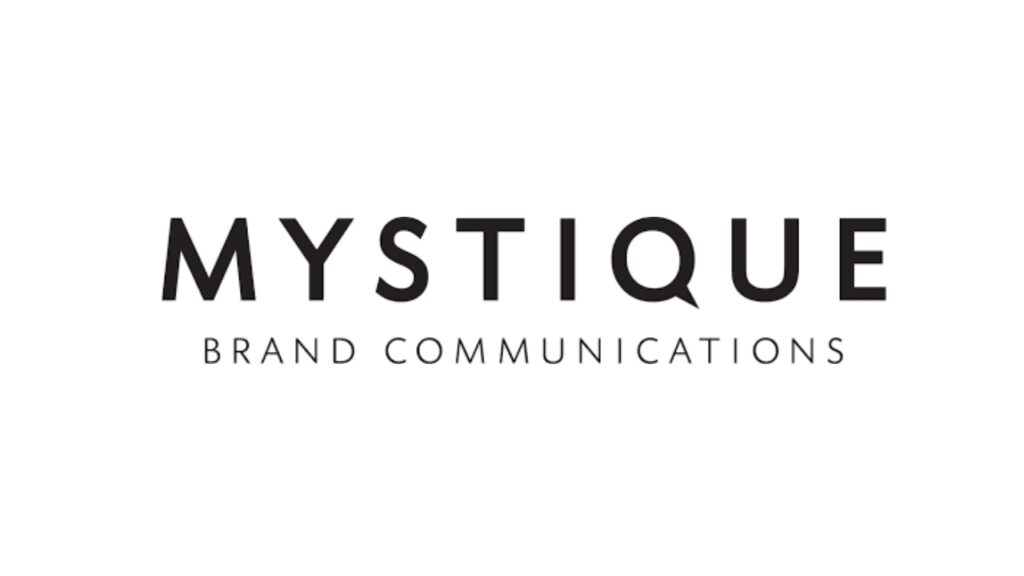 Mystique Brand Communications logo in bold black uppercase typography, reflecting a seasoned Canadian agency focused on brand strategy and marketing.