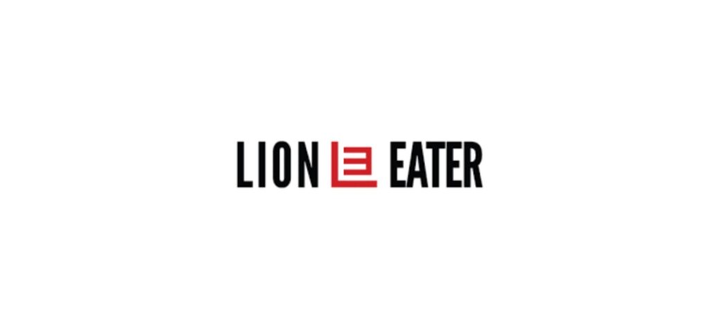Minimalist black and red logo for lionEater Inc., featuring bold typography with a stylized “E” in a red box, symbolizing sharp and modern SEO expertise.