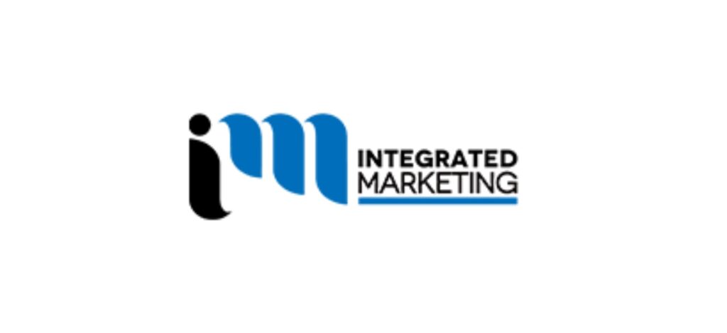 “Integrated Marketing logo featuring a bold black and blue 'IM' monogram with the words 'Integrated Marketing' in modern, uppercase font — representing a full-service marketing agency based in Hamilton.”