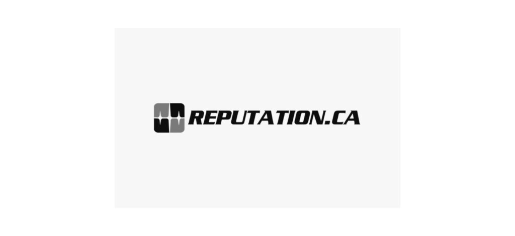 Reputation.ca logo in bold black typography with a dual-tone icon, representing one of Canada's leading online reputation management companies.