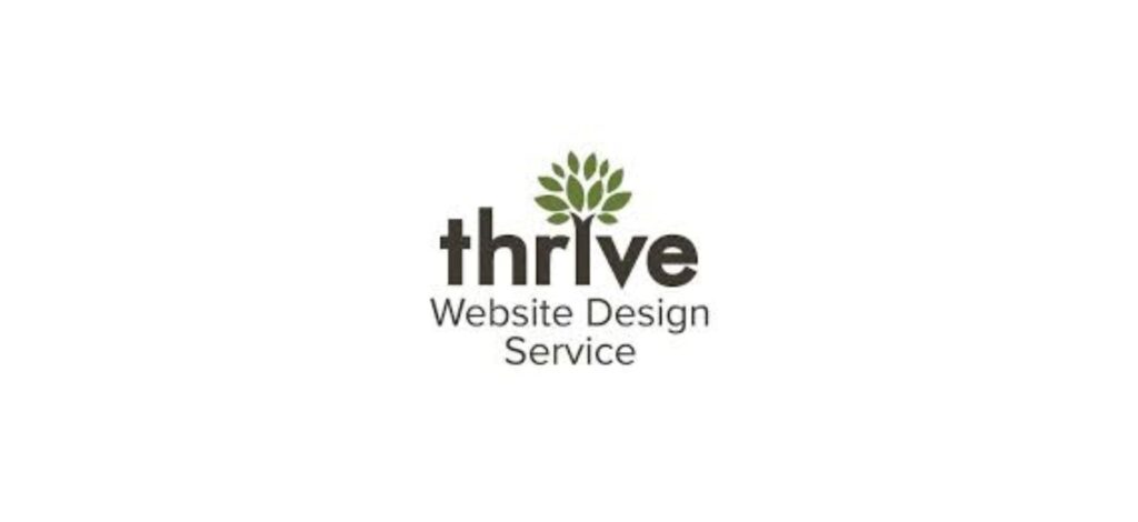 "Thrive Internet Marketing logo with green tree icon and text, representing a website design and SEO service agency"