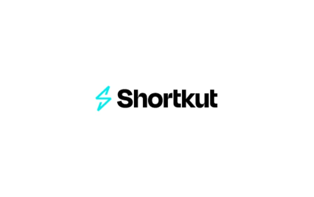 Shortkut logo with a light blue lightning bolt icon and clean black text on a white background, representing a fast, small-business-focused marketing and website design agency in Canada.
