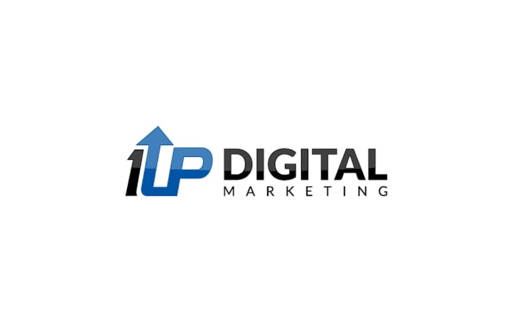 “1UP Digital Marketing logo with blue upward arrow – Vancouver-based SEO and Google Ads agency serving Quebec clients”