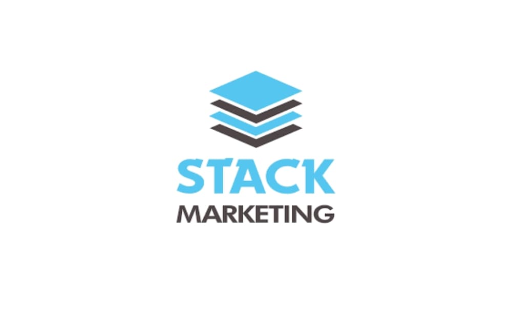 Stacked layers forming a blue geometric logo above the text “Stack Marketing” — representing a creative digital agency in Winnipeg.