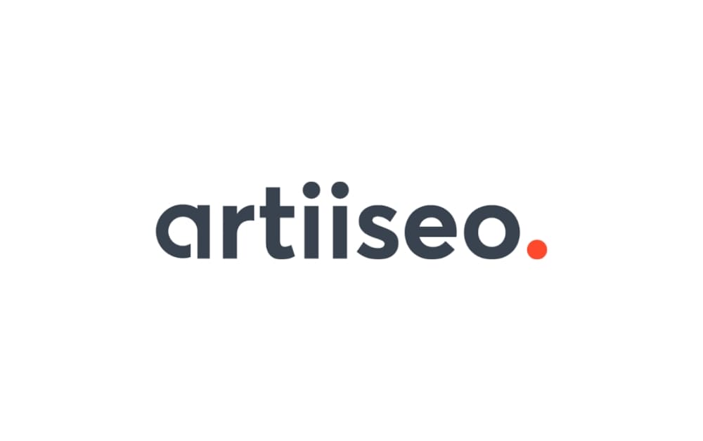 Clean white background featuring the “Artiiseo” logo in dark grey text with a red dot at the end — representing a Winnipeg-based content marketing and SEO agency.