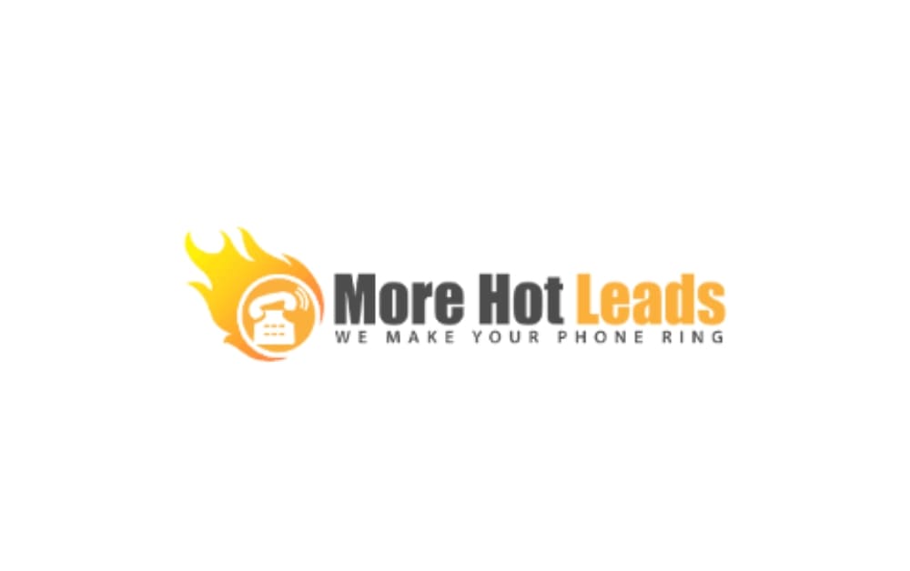 More Hot Leads logo with a fiery yellow flame encircling a phone icon, alongside bold text “More Hot Leads” in black and orange with the tagline “We Make Your Phone Ring” — symbolizing a Winnipeg agency focused on lead generation and PPC ads.