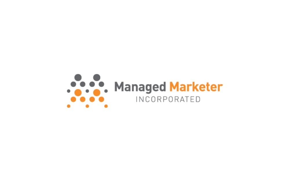 Managed Marketer logo with orange and gray dot design forming an abstract group icon, next to gray and orange text “Managed Marketer Incorporated” — representing a Winnipeg PPC agency specializing in Google Ads management.