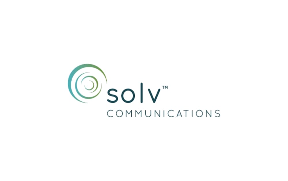 Solv Communications logo showing a green circular swirl design with the text ‘solv communications’ — branding for a Winnipeg crisis communication and PR agency.