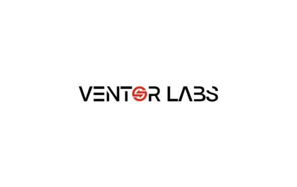  Logo of Ventor Labs with the name written in bold black uppercase letters, with a red circular “S” design in place of the letter “O.”

