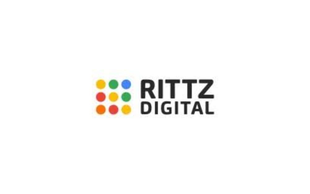 Rittz Digital logo featuring a colorful dot grid and modern typography, highlighting its creative and data-driven digital marketing approach.