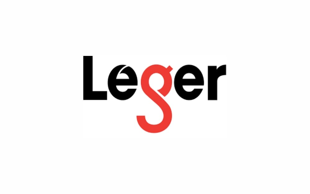 Leger digital marketing agency logo featuring a unique red 'g' integrated into the brand name – modern design representing a top Canadian insights and strategy firm.
