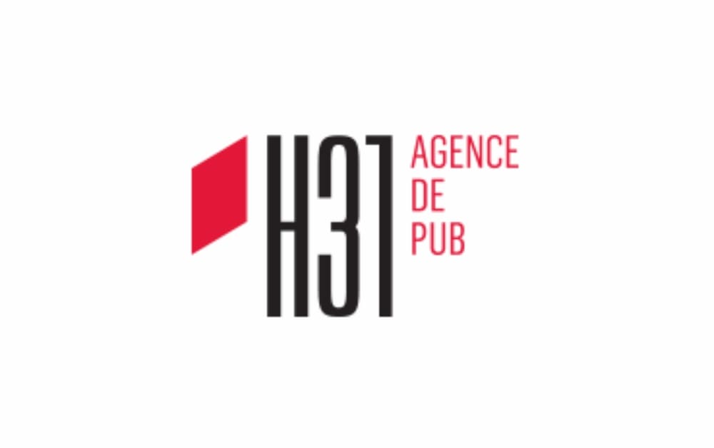 "Logo of H31 Agence de Pub, a creative branding and advertising agency located in Québec City, specializing in public communication campaigns."