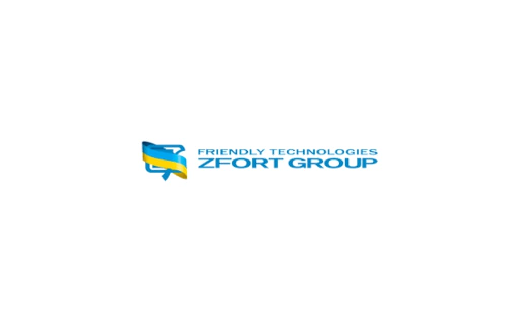 Zfort Group logo with a blue and yellow ribbon-style design and the tagline “Friendly Technologies,” indicating a professional IT and digital services company.