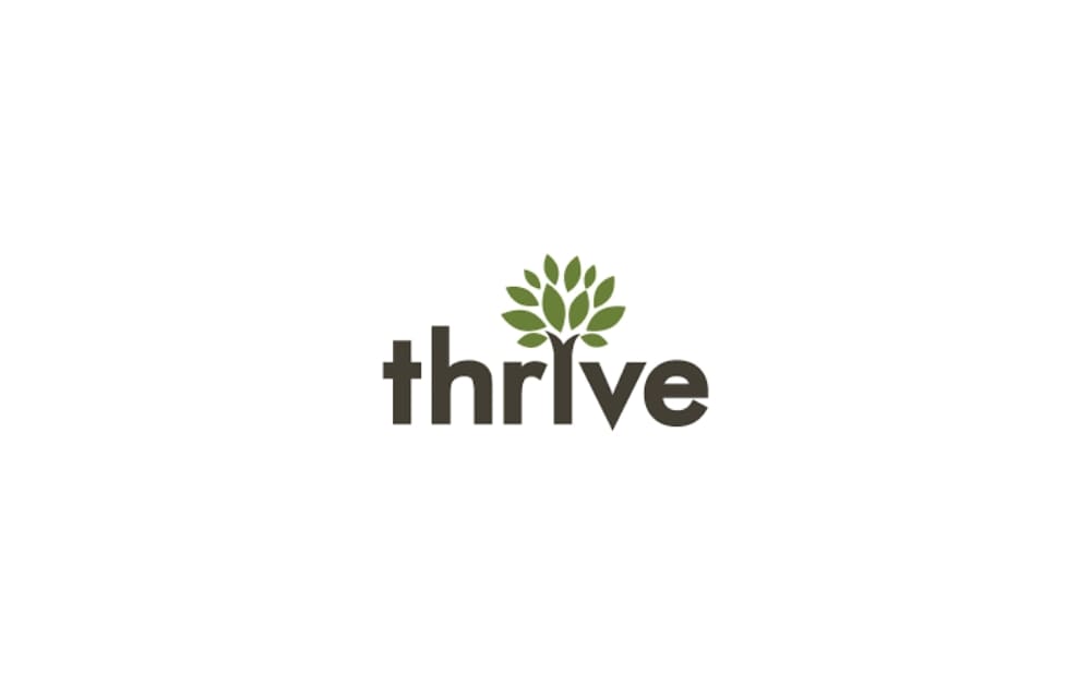 Thrive Agency logo with a tree symbol above the word “thrive”, illustrating growth and sustainability—core values of this top-rated digital marketing and SEO firm.
