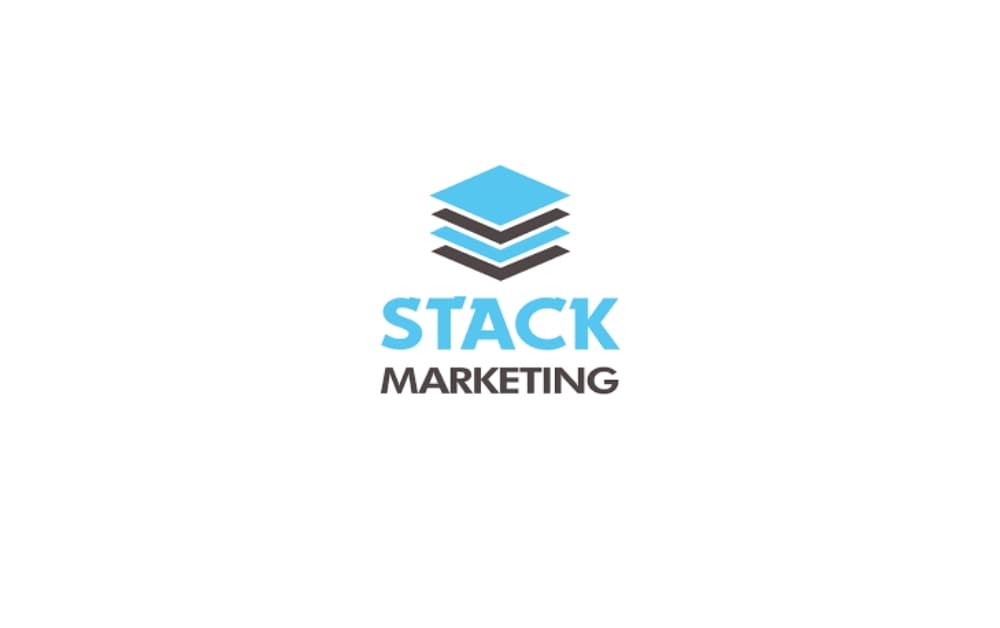 Stack Marketing logo featuring blue and black stacked layers, visually representing the agency’s multi-level approach to digital strategy, SEO, and branding in Winnipeg.