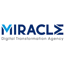 Miracle Digital Transformation Agency logo featuring the word “MIRACLE” in blue uppercase letters with a stylized “E” design and the tagline “Digital Transformation Agency” below on a white background.