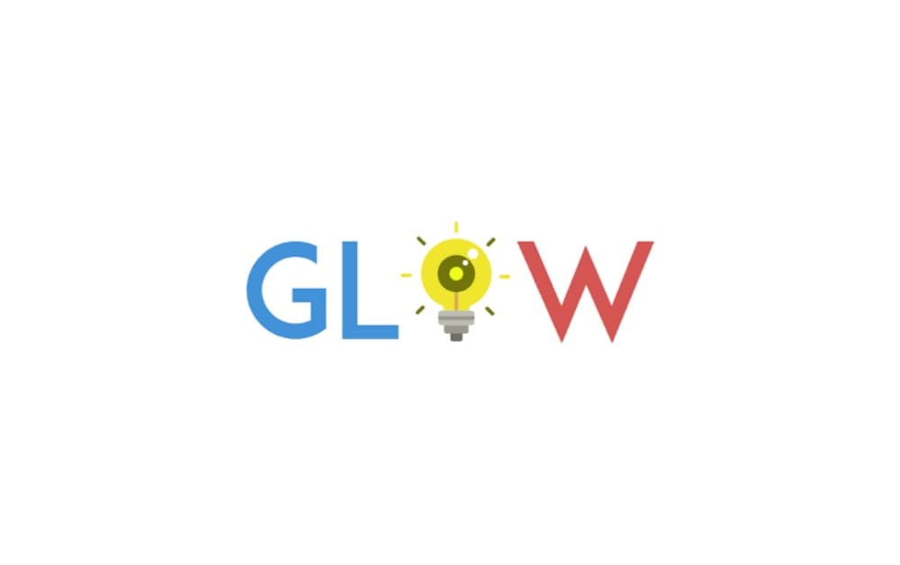 Glow PPC logo with the letters “G” and “L” in blue, “W” in red, and a yellow light bulb replacing the “O,” symbolizing bright ideas and digital creativity.
