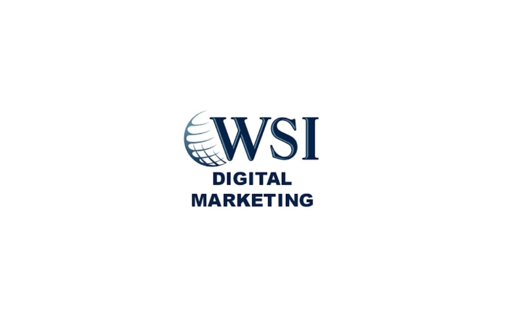 WSI Digital Marketing logo with a stylized blue globe icon next to bold serif "WSI" text and "DIGITAL MARKETING" written underneath.