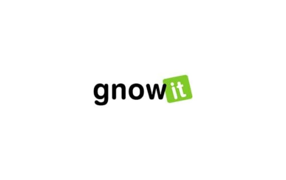 Gnowit logo with black lowercase letters and a bright green 'it' in a square.