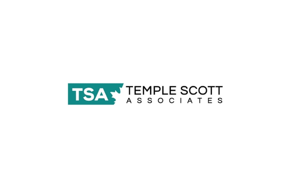 Temple Scott Associates logo with teal 'TSA' initials inside a block and black text reading 'Temple Scott Associates' to the right.