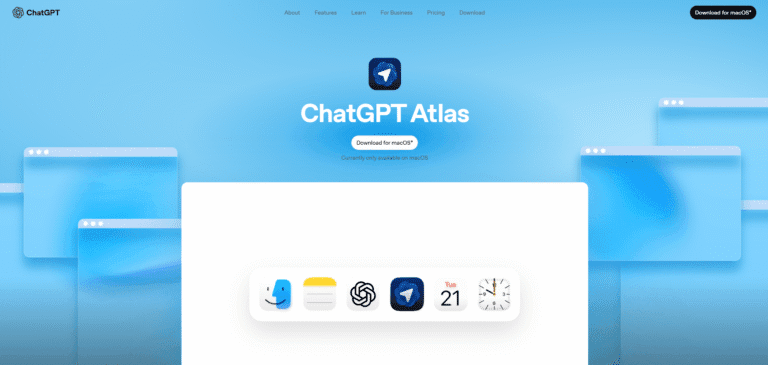 OpenAi's ChatGPT Atlas Browser Home Page